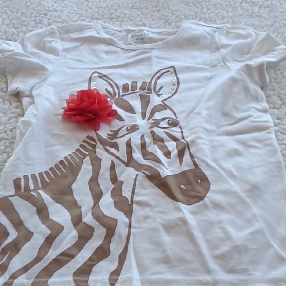 Crazy 8 White and Brown Zebra Graphic Tee